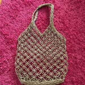 Stylish Tan Woven Tote Bag